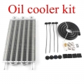 Aluminum Universal Oil Cooler Kit Oil Radiator Car Auto Transmission Auto-manual Radiator Converter - Oil Coolers - ebikpro