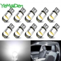 10 Pcs T10 Led Cob Bulb Car Turn Signal Light 12v Interior Dome Door W5w Led Lights Wedge Side Clearance License Plate Lamps - S