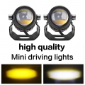 High Power Spotlight Headlight Mini Lens Small Driving Light Hi/lo Headlight White Yellow 50W Led Motorcycle Motorbike Headlamp|