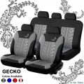 4/9pcs Car Seat Covers Set Gecko Styling Pattern Detachable Headrests Bench Seat Covers For Lady Cars Interior Accessories - Aut