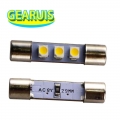 50x Ac 8v Audio Equipmen Receiver Reading Light Festoon T6.3 C5w 29mm 31mm 3 Smd 3528 1210 Led 3smd License Plate Light Led Bulb