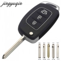 Jingyuqin Hy15/hy20/toy40 Flip Remote Key Shell Fob For Hyundai Solaris Ix35 Ix45 Elantra Santa Fe Hb20 Verna Solaris 3 Buttons