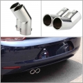 Dual Pipes Stainless Steel Exhaust Tail Pipes Muffler Tips for VW Golf 4 Bora Jetta Car Accessories Car Styling|Mufflers| - Of