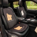 Cartoon Bear Car Seat Cushion Winter Plush Bear Baby Car Chair Back Cushion Keep Warm Car Seat Cover Car Accessories|Automobiles