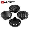 4pcs TOP 58mm(54mm) with 56mm Glossy 3D Carbon Fiber Veins Logo Emblem Car Wheel Rim Center Hub Caps Cover Car Styling|Hub Caps|