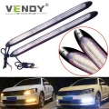 2pcs Universal Car Led Daytime Running Light Drl With Turn Signal Lamp Headlight Sequential Flow Day Light Auto Modified 12v - S