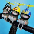 Funny Bicycle Lights Bell Cute Yellow Duck Hamster with Hat Handlebar Horn Lamp for Motorcycle Motor Helmet Riding Cycling Car|E