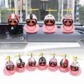 Car Rear View Mirror Standing Duck Bell Ornament Duck With Helmet Propeller Rubber Bike Motor Riding Cycling Decor Accessories|B