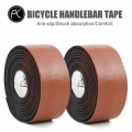 PCycling Bicycle Handlebar Tape Brown Cowhide Pattern MTB Road Bike Cycling Handle Tape Wear resistant Belt Wrap +2 Bar|Handl