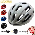 CATCHDREAM Cycling Helmet With Rechargable LED Light 56 62cm MTB Road Taillight Bike Bicycle Capacete Ciclismo Bicicleta Helmets