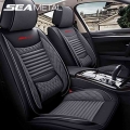 Luxury Car Seat Covers Leather Flax Seat Cover Mat Universal Automobiles Seat Covers Cushion Protector Chair Seat Cover Carpets|
