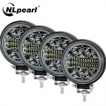 NLpearl 4" LED Headlights 12V 24V Spot Flood Flash LED Work Light Bar for Off Road Truck Boat 4x4 Atv Suv Car Driving Fog L