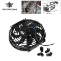 Pqy - 10 Inch Universal 12v 80w Slim Reversible Electric Radiator Auto Fan Push Pull With Mounting Kit Type S 10" Pqy-fan10