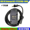 Newest Vag Kkl 21.3.0 Hex V2 Vag Usb Original Atmega162+ft232rq+atf16v8bql Support Can Fd Original Chip For Audi/vw/skoda/seat -