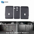 For Tesla Model Y Model 3 Rear Seatback Mat Pu Leather Protection Kick Mat Waterproof Easy To Install Easy Clean Tesla Interior