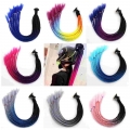 Womens Mens Helmet Twist Braids Motorcycle Ponytail Dirty Gradient Ramp Hair Punk Biker Helmet Decoration 55cm|Helmets| - Offi