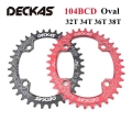 Deckas 104bcd Chainring Oval 32/34/36/38t Narrow Wide Chain Ring For Shimano Mtb Mountain Bike 104 Bcd Bicycle Crank Chainwheel