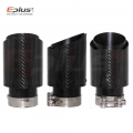 Car Glossy Carbon Fibre Exhaust System Muffler Pipe Tip Straight Universal Black Stainless Mufflers Decorations For Akrapovic| |