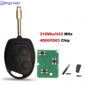 Jingyuqin 3 Buttons Remote Key Fob 315mhz 433mhz 4d60 Id63 Chip For Ford Mondeo Focus Fusion Fiesta Galaxy Transit Full Car Key