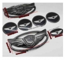 7PCS/set 3D Badge Emblems Front +Rear +Steering Wheels For 2010 2015 GENESIS COUPE Car Styling