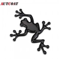 AUTCOAT 1Pcs Car Metal Badge Emblem 3D Frog Car Trunk Auto Logo Adhesive Decal Sticker For Most Cars