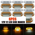 6pcs 12V 12 LED Car Truck Side Marker Lights Signal Lamp Indicator Warning Light Tail Light 3 Modes Trailer Lorry Bus Campers|Tr