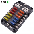 12-32v Car Fuse Box Holder M5 Stud With Led Indicator Light 6/12 Ways Blade Fuse Box Cover For Auto Car Boat Marine Trike - Fuse