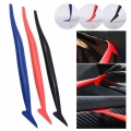 3Pcs Vehicle Stickers Vinyl Wrap Tool with 3 Micro Squeegees of Different Hardness Flexible Contoured Scraper for Seam Stuffing|