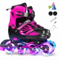 Adjustable Illuminating Inline Skates with Light Up Wheels for Kids and Youth Girls Boys Inline Skates Rollers for skating|Flash