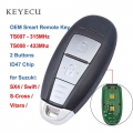 Keyecu Oem Smart Remote Car Key Fob -ts007 315mhz, Ts008 433mhz- 2 Buttons With Id47 Chip For Suzuki Swift Sx4 Vitara 2010-2015