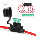 5Set 12 Gauge ATC/ATO Inline Fuse Holder with 30A Fuse Blade For Car Boat|Fuses| - ebikpro.com