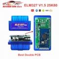 Double PCB ELM327 Bluetooth V1.5 With PIC18F25K80 Chip OBD2 Code Reader ELM 327 V2.1 V1.5 Diagnostic Tool For IOS Android Window