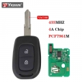 Yiqixin 2 Buttons Smart Remote Control Key For Renault Sandero Logan Lodgy Dokker Dacia Duster 2012-2018 433mhz 4a Pcf7961m Chip