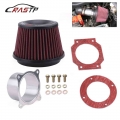 RASTP Universal Car Intake Air Filter 75mm Dual Funnel Adapter Air Cleaner Protect Your Piston With Logo RS OFI011|Air Filters|