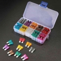 100/50ps Profile Medium Size Blade Type Car Fuse Assortment 2.5/3/5/7.5/10/15/20/25/30/35a Fuse Set Auto Car Truck With Box Clip