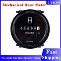 12V/24V/36V Hour Meter For Marine Boat Engine 2" Round Waterproof Gauge Moto Car Mechanical Hour Meter Counter Quartz Timer