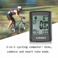 Lixada Multifunctional 3 in 1 Wireless Cycling Computer Stopwatch LCD Bicycle Computer Cadence Heart Rate Monitor Chest Strap|c