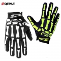 Qeqae Full Finger Skull Gloves Skeleton Pattern Bicycle Cycling Motorcycle Motorbike Racing Riding Gloves Bike Riding Mitten - G