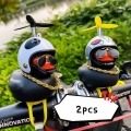 2pcs Car Decoration Duck In The Car With Cap Black Yellow Duck With Helmet For Bike bicycle Motor Without Lights Accessories|Bic