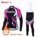 2021 NEW pink Cycling Jersey Long Sleeve Set Women Winter Cycling Clothing Fashion Road Bike Warm Shirt Winter Thermal Fleece|Cy