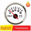 52mm Voltmeter Volt Meter Gauge 8 16 Volts For Marine Car Voltage Gauges For Caravan Boat Marine 12V 24V RV Camper Accessories|V