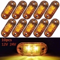 Side Marker Lights 10PCS 12V/24V Indicator Turn Signal Lamp For Pickup Truck Trailer Tail Lights Warning Safety Brake Light|Truc