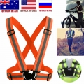 ZK20 Unisex Outdoor Cycling Safety Vest Bike Ribbon Bicycle Light Reflecting Elastic Harness for night Activities