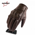 Motorcycle Gloves Leather Touch Men Brown Outdoor Sports Cycling Glove Motorbike Racing guantes de moto luvas de motocicleta|Glo