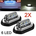 2pcs 12V 24V Waterproof 6 LED Car License Plate Light Signal Tail Light Lamp Boat Truck Trailer SUV VAN Caravan Waterproof|Truck