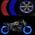 16 Pcs Strips Motorcycle Wheel Sticker Reflective Decals Rim Tape Bike Motobike Decal 17'/18' For Yamaha Honda Suzuki Ha