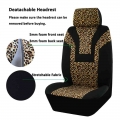 Leopard Print Car Seat Cover Car Accessories Interior Woman Airbag Compatible Universal Fits for Most Cars SUV Truck 5mm Sponge|