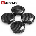 4pcs 60mm With 56mm Aluminum+resin 3d Carbon Fiber Pattern Logo Car Wheel Center Hub Cap Dust-proof Cover Car Accessories - Hub