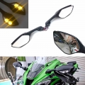 For Kawasaki ZX10R ZX10 ZX 10 R 2011 2012 2013 2014 2015 2014 2015 Motorcycle wide angle rearview mirrors LED Turn Signal light|