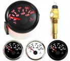 1pc 52mm Pointer Water Temperature Gauges Modification 40-120degree Black Device Water Temp Sensors 9-32vdc For Auto Boat Truck